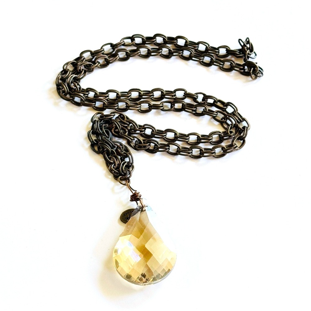 Lucy's Inspired designer Necklace Austrian Crystal chain collar Elegant 38" y2k
